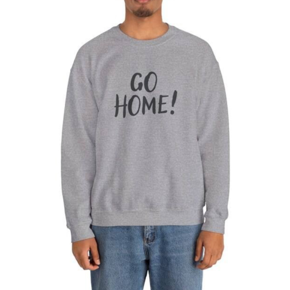 Surface To Air Limited ‘GO HOME’ Sweater Y2K Mens Gray Medium A006244